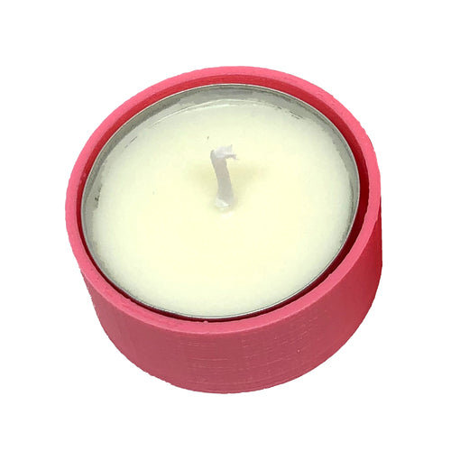 Tea light candle holder ( twin pack - same colour ) with 4 tea light candles