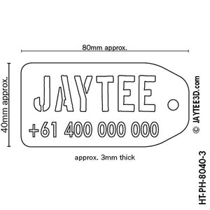 X-Large Luggage Tag with Phone Number