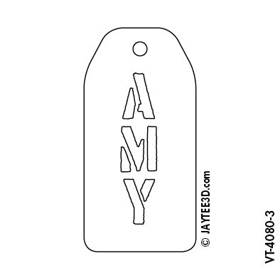 X-Large Vertical Tag - Short Name